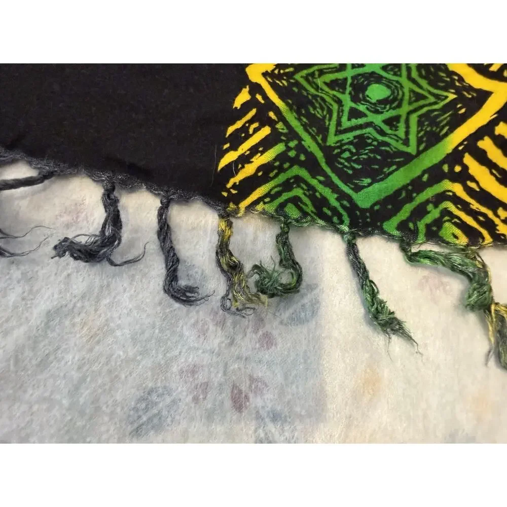 Bob Marley Tapestry Shawl Beach Cover-up Sarong Multicolor With Fringe